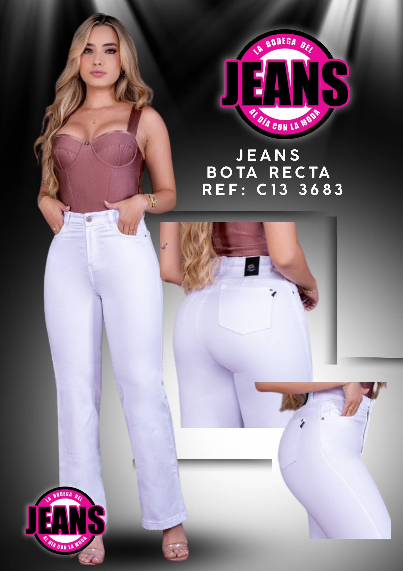 JEANS BOTA RECTA, TIRO ALTO 3683
