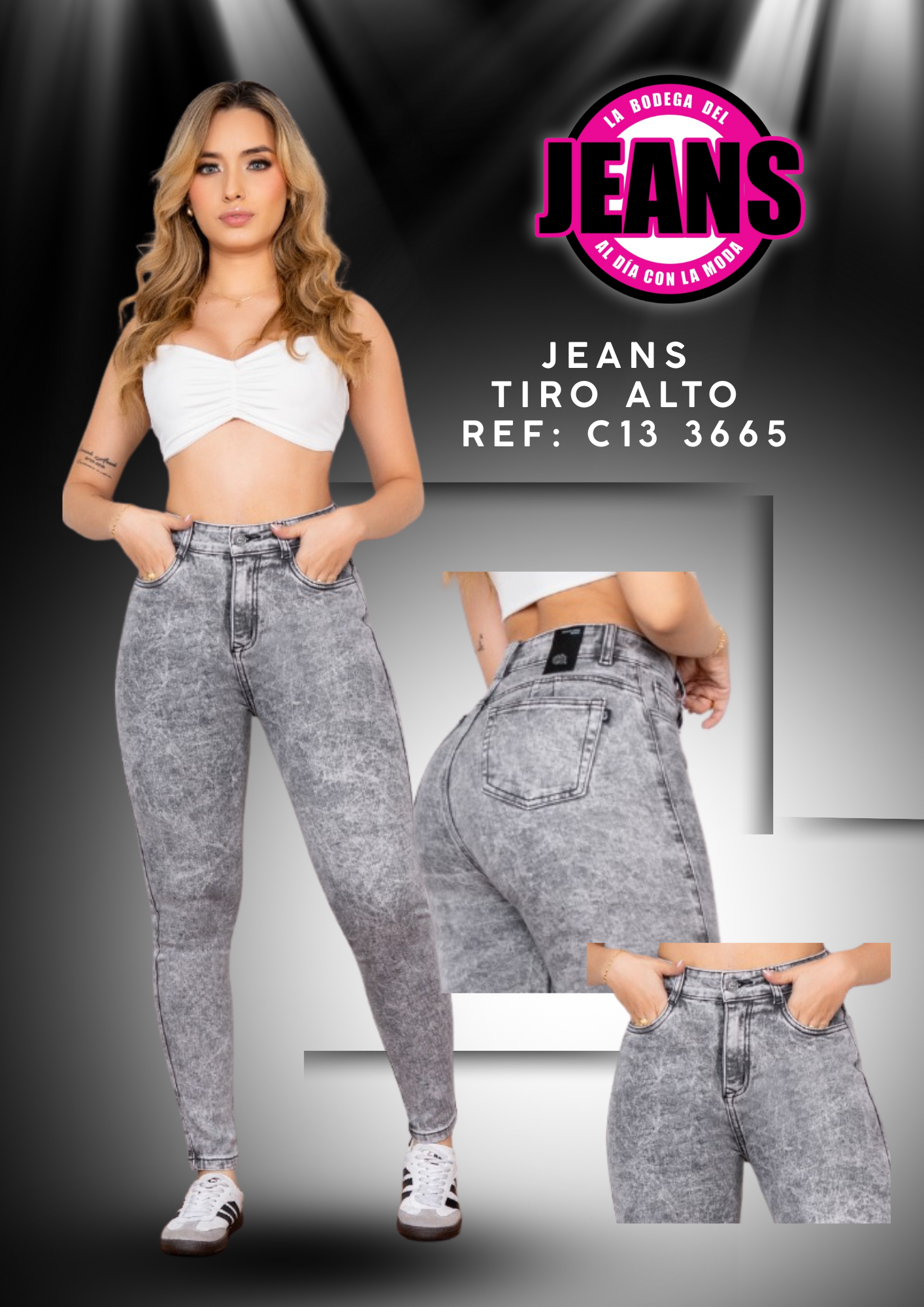 LINEA PLUS, JEANS TIRO ALTO 3665
