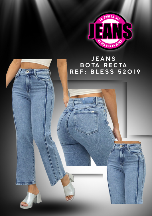 JEANS BOTA RECTA, TIRO ALTO 52019