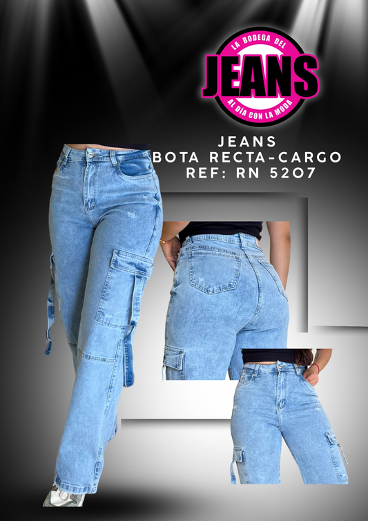JEANS CARGO BOTA RECTA 5207