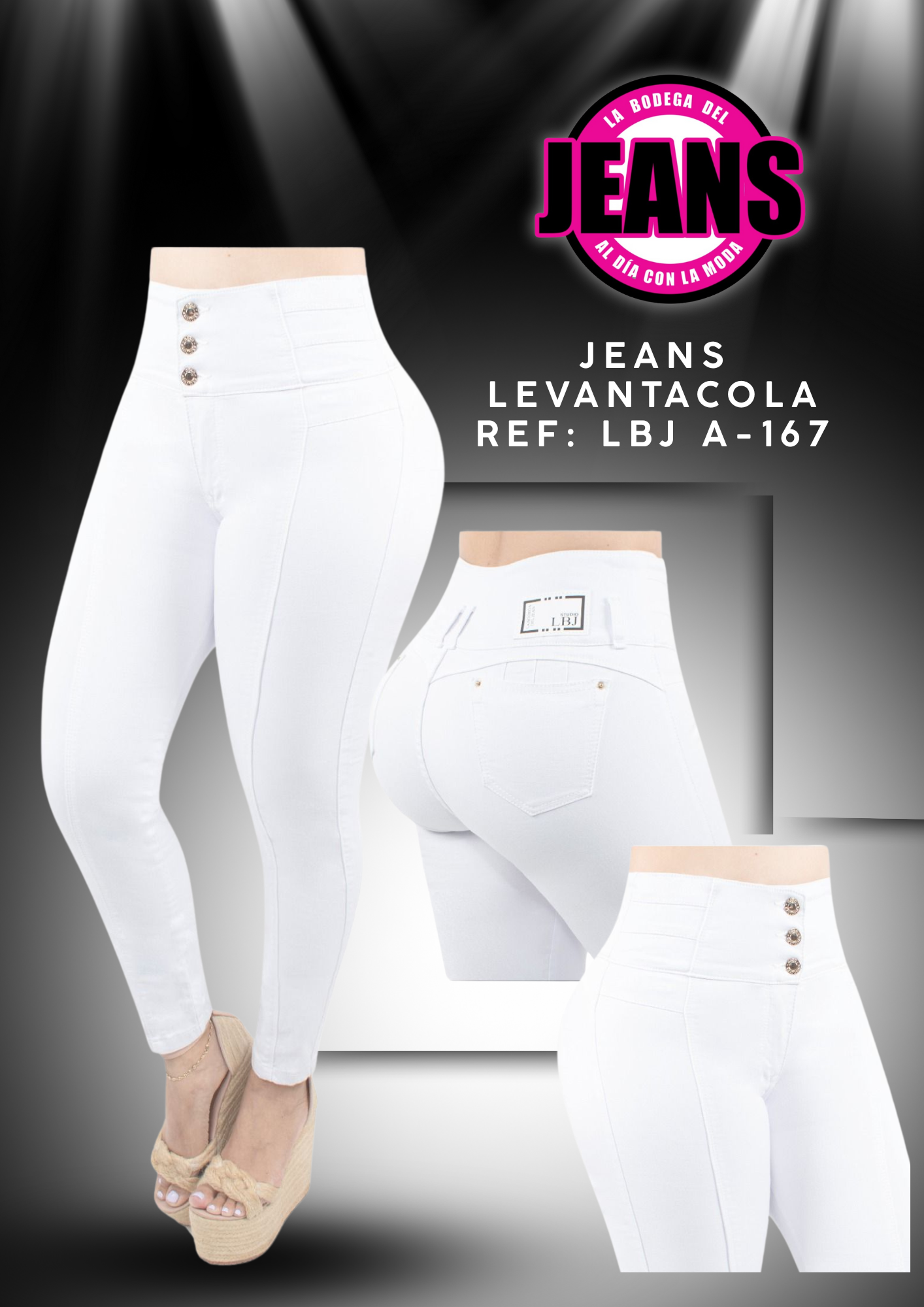 JEANS PRETINA ANCHA CON BOLSILLOS A-167